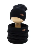 Czapki damskie - Chłopięcy komplet czapka + komin czarny Nicol - miniaturka - grafika 1