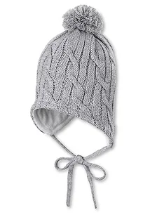Sterntaler Czapka z pomponem, czapka z dzianiny z pomponem, szary (srebrny mel. 542), 39 - Czapki damskie - miniaturka - grafika 1
