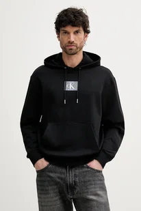 Calvin Klein bluza męska kolor czarny z kapturem z nadrukiem LV04RC286G - Bluzy męskie - miniaturka - grafika 1