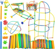 Klocki - Klocki konstrukcyjne SŁOMKI W KUFRZE 800el duże - miniaturka - grafika 1