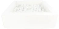 Suche baseny - Kwadratowy suchy basen z ekoskóry z 300 piłeczkami (biały/biały) - miniaturka - grafika 1