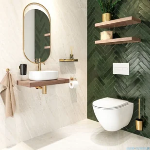 Tiger Cooper Szczotka WC wisząca złota 800557 - Wieszaki łazienkowe - miniaturka - grafika 5
