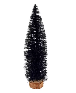 Choinka Sztuczna Na Pniu Czarna Z Brokatem Wysoka 35 Cm - Choinki - miniaturka - grafika 1