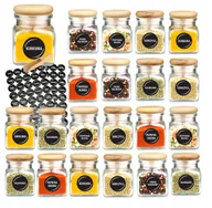 Pojemniki kuchenne - Słoiki na przyprawy 120 ml x21 szt z drewnianym korkiem 90 etykiet czerpak - miniaturka - grafika 1
