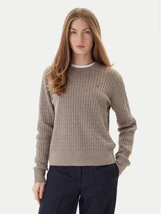 Tommy Hilfiger Sweter Fine WW0WW44993 Beżowy Regular Fit - Swetry damskie - miniaturka - grafika 1