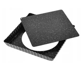 Formy do ciast - Blacha Forma do pieczenia 20x20x2,5cm z wyjmowanym dnem powłoka nieprzywieralna BRUNBESTE BB-3652 - miniaturka - grafika 1