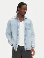 Koszule męskie - Tommy Jeans Koszula jeansowa DM0DM21362 Niebieski Regular Fit - miniaturka - grafika 1