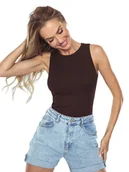 Koszulki i topy damskie - Damska koszulka bokserka czekoladowa Eldar r.M - miniaturka - grafika 1