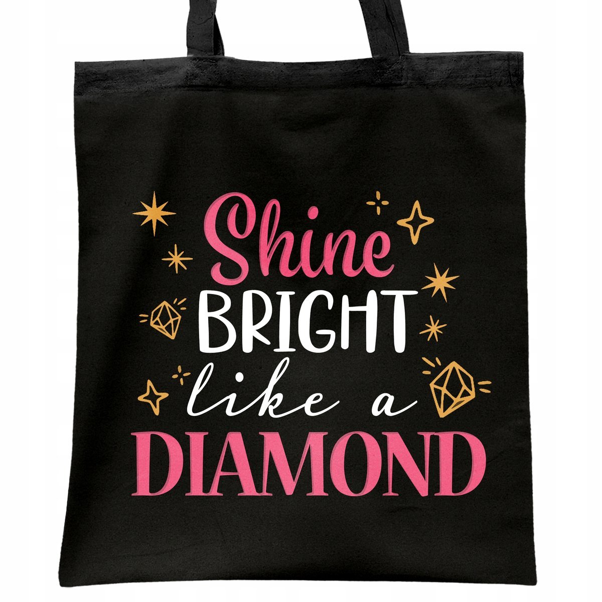 Torba bawełniana czarna na zakupy Dzień Kobiet Dla Kobiety Prezent