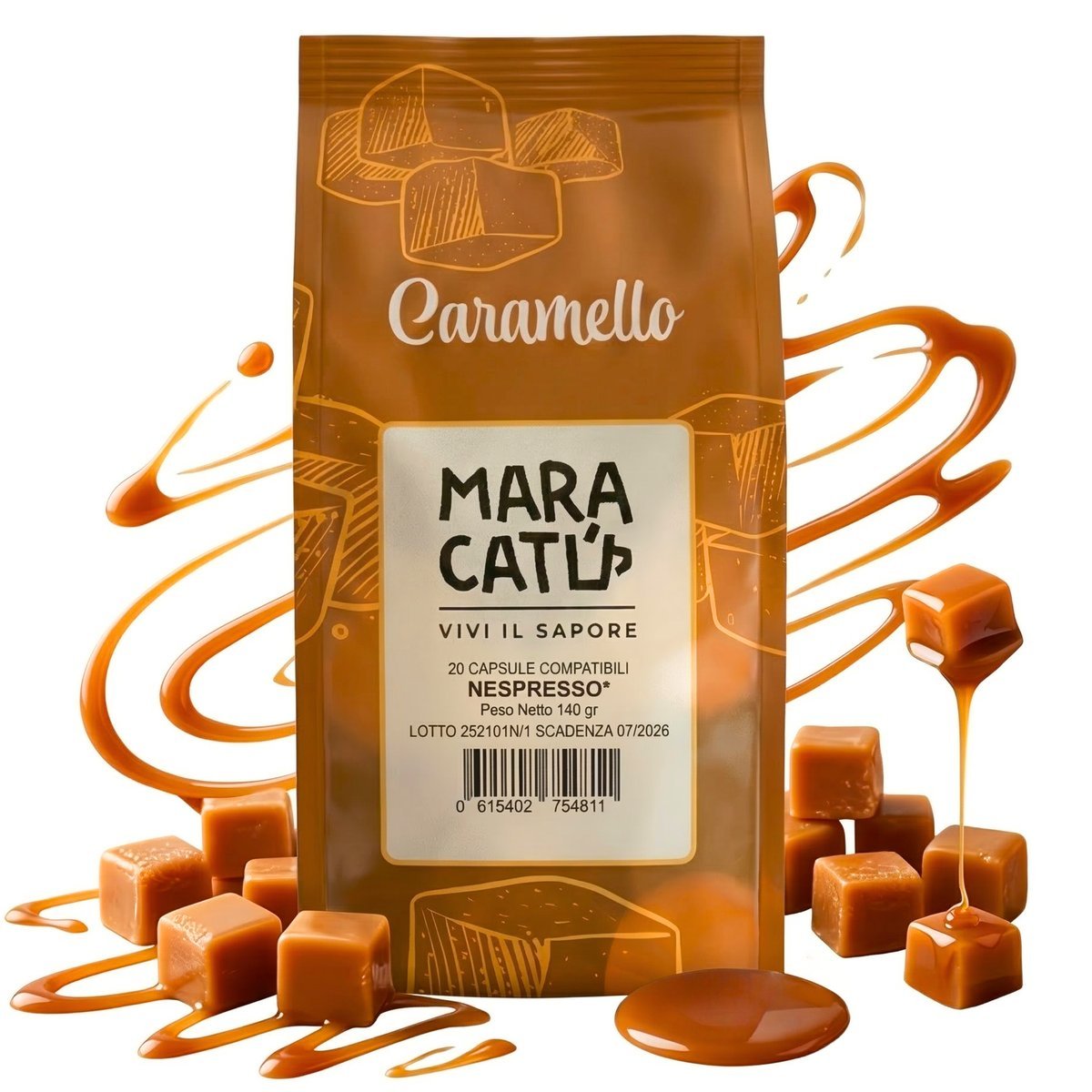 Kapsułki Nespresso Karmelowe Napój o Smaku Karmelu Maracatú 20 sztuk