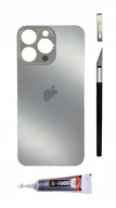 Części serwisowe do telefonów - OEM Panel tylny szary do iPhone 15 Pro Max BigHole szkło klapka baterii - miniaturka - grafika 1