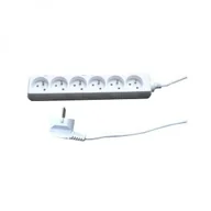 Listwy zasilające - NoName Listwa zasilająca Kabel sieciowy 230V przedłużacz CEE7 widelec gniazdo 6x 5m VDE approved biała No Name - miniaturka - grafika 1