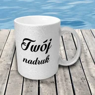 Kubki - Srebrny kubek GLITTER z Twoim nadrukiem - miniaturka - grafika 1