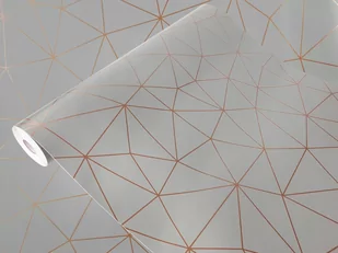 Okleina Meblowa Samoprzylepna Geometryczna Złota Na Regał Meble Blat 45x740 - Meble modułowe i akcesoria - miniaturka - grafika 1