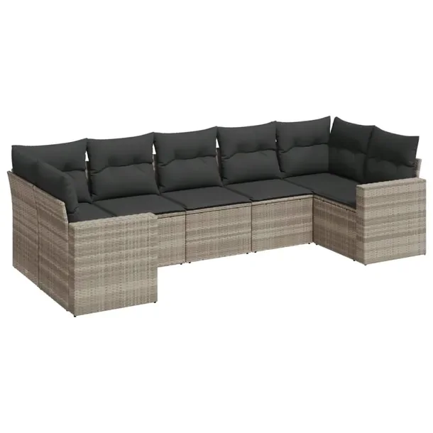 Modułowy zestaw mebli ogrodowych jasnoszary z poduszkami 62 x 62 x 69 cm