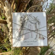 Kartki okolicznościowe i zaproszenia - Wyjątkowa kartka ślubna ręcznie robiona z życzeniami - miniaturka - grafika 1