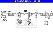 Przewody hamulcowe - Przewód hamulcowy elastyczny ATE 24.5143-0535.3 - miniaturka - grafika 1