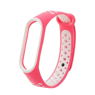 Hurtel Zamienna silikonowa opaska pasek do Xiaomi Mi Band 4 / Mi Band 3 Dots różowo-biały - Akcesoria do smartwatchy - miniaturka - grafika 2