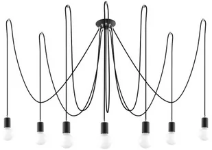 Sollux Lighting Żyrandol EDISON 7 czarny NICKEL - Lampy sufitowe - miniaturka - grafika 1