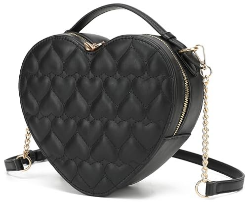 lola mae Torebka crossbody w kształcie serca dla kobiet, zapinana na zamek wokół torby, torebka na ramię