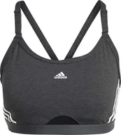 Bielizna sportowa damska - Adidas Stanik damski adidas Aeroreact Training Light-Support 3-Stripes Bra ciemnoszary HC7870 L - miniaturka - grafika 1