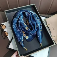 Inne - TEMU 1 Szt. Boho Kwiatowy Magnetyczny Kwadratowy Szalik Damski, Wielofunkcyjny, Oddychający Poliestr, Elegancki Nadruk, Do Ciepła Na Szyi, Wszystkie - miniaturka - grafika 1