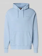 Bluzy męskie - Bluza z kapturem z naszywką z logo i kieszenią kangurką - miniaturka - grafika 1