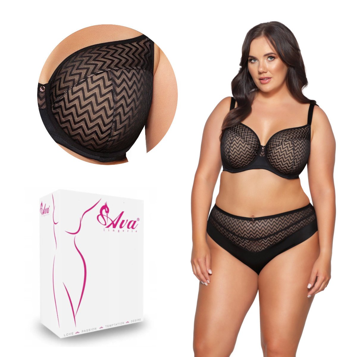 Biustonosz Semi Soft AV 2102 półusztywniany czarny 90G