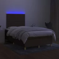 Łóżka - Łóżko kontynentalne z materacem, brązowe, 120x200 cm, tkanina Lumarko - miniaturka - grafika 1