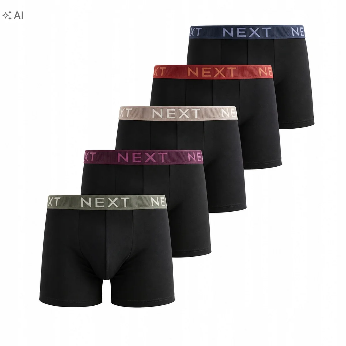 NEXT Regular Fit Trunks Bokserki męskie 5 PACK czarne rozmiar M