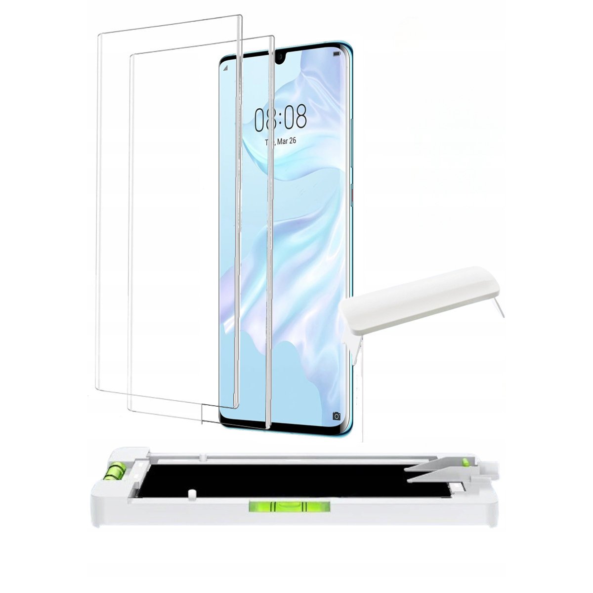 Szkło hartowane UV do Huawei P30 Pro, do etui, 2 sztuki,aplikator
