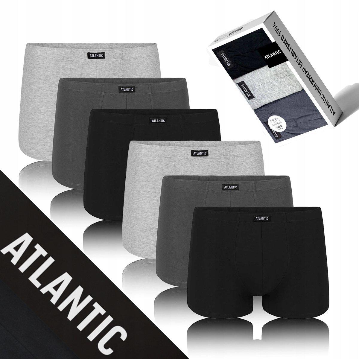 6-PACK SZORTY MĘSKIE bokserki bawełniane sportowe wygodne Atlantic *XL