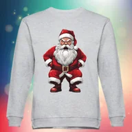 Bluzy męskie - Bluza uniwersalna standardowa z nadrukiem Mikołaj jasnoszara rozmiar 4XL Święta Boże Narodzenie - miniaturka - grafika 1