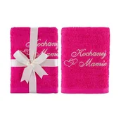 Ręczniki - Ręcznik Kochanej Mamie 50 x 90 cm różowy - miniaturka - grafika 1