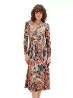 Sukienki - TOM TAILOR Sukienka damska, 32367 - Grey Orange Tie Dye Floral, 42 - miniaturka - grafika 1