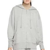 Bluzy sportowe damskie - Bluza damska Nike Sportswear Phoenix Fleece DQ5758-063 - szara - miniaturka - grafika 1