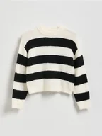 Swetry dla dziewczynek - Reserved - Sweter w paski - wielobarwny - miniaturka - grafika 1