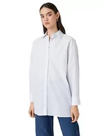 Koszule damskie - Koton Damska koszula z długim rękawem Snap Button Oversize, Niebieskie paski (20 s), 40 - miniaturka - grafika 1