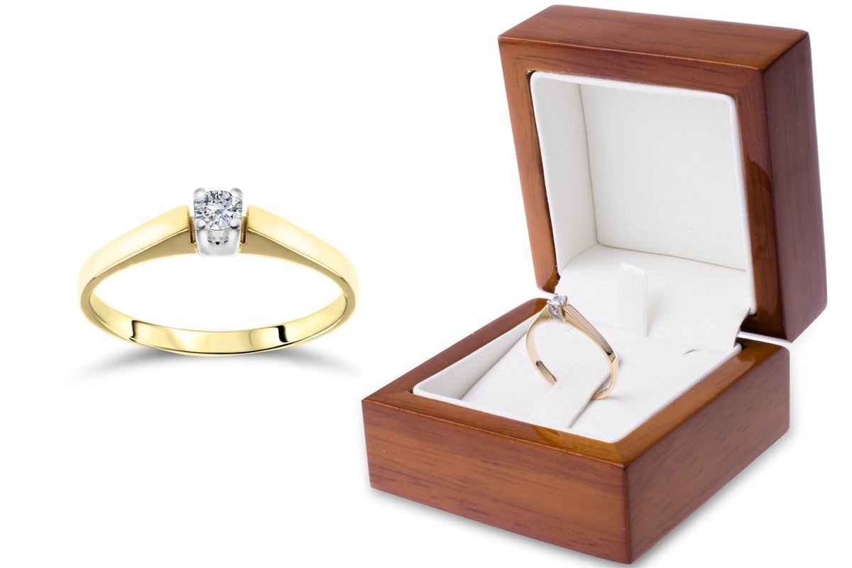 ZŁOTY PIERŚCIONEK ZARĘCZYNOWY 333 AN68 Rozmiar:15