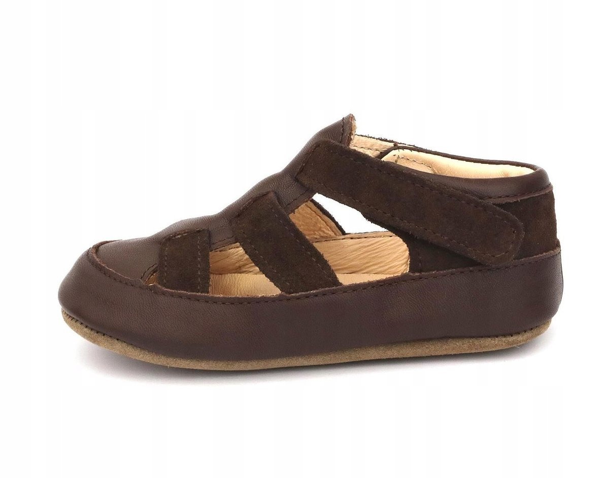 Kapcie barefoot OBEX Choco dziecięce rozmiar 33 skórzane czekoladowe