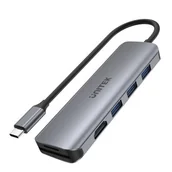 Huby USB - Unitek HUB USB-C 3x USB 3.1 SD HDMI - miniaturka - grafika 1