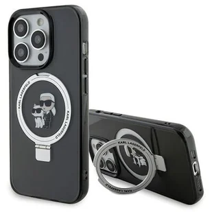 Karl Lagerfeld KLHMP15LHMRSKCK iPhone 15 Pro 6.1" czarny/black hardcase Ring Stand Karl&Choupettte MagSafe - Etui i futerały do telefonów - miniaturka - grafika 1