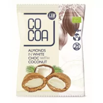 Cocoa Migdały w białej polewie kokosowej 70 g Bio - Bakalie - miniaturka - grafika 1