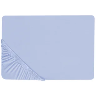 Bawełniane prześcieradło z gumką 200 x 200 cm niebieskie JANBU - Prześcieradła - miniaturka - grafika 1