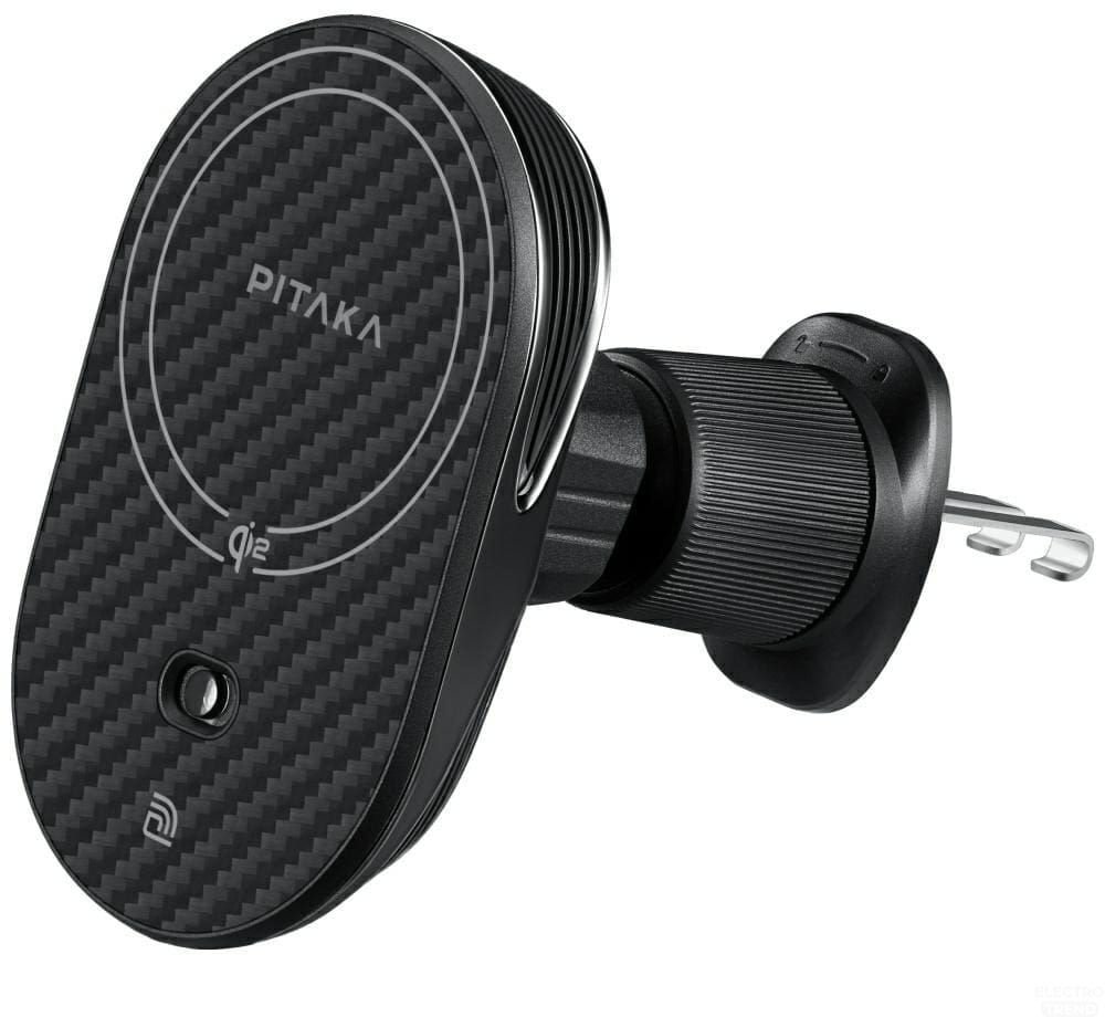 Uchwyt samochodowy z ładowarką bezprzewodową PITAKA MagEZ Pro 2 Qi2 15W NFC Magsafe czarno szary