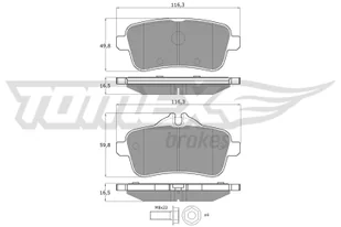 Zestaw klocków hamulcowych, hamulce tarczowe Tomex Brakes TX 18-79 - Klocki hamulcowe - miniaturka - grafika 1