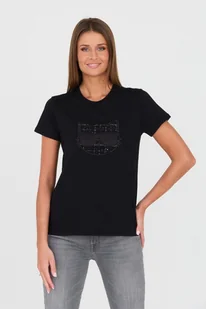 KARL LAGERFELD Czarny t-shirt Boucle Choupette - Karl Lagerfeld - Koszulki i topy damskie - miniaturka - grafika 1