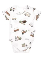 Body dla niemowląt - Chłopięce body na krótki rękaw w autka białe Nicol,r.74 - miniaturka - grafika 1