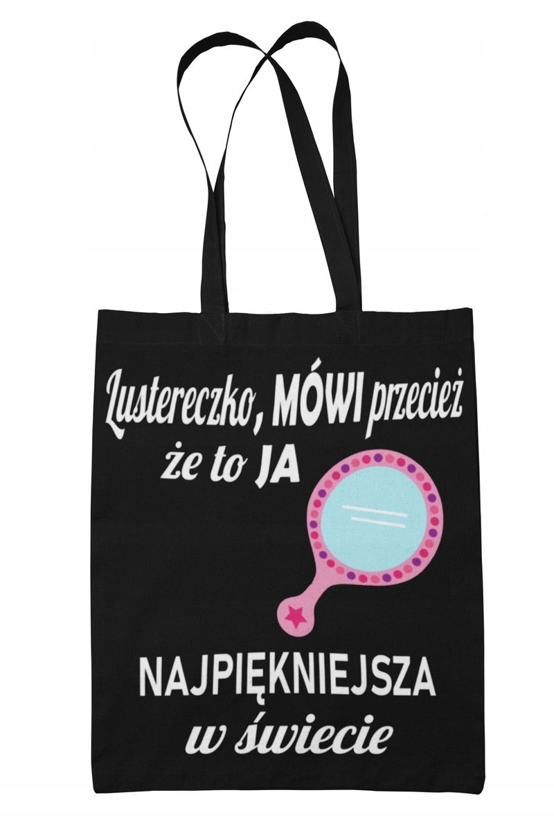 Torba Shopper-materiałowa-na ramie- śmieszny napis
