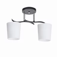 Lampy sufitowe - ESNYR LAMPA SUFITOWA CHROMOWY+CZARNY 2X40 E27 KLOSZ BIAŁY - miniaturka - grafika 1